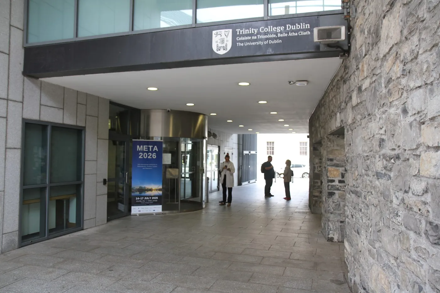 Participants arriving at META 2026 at Trinity College Dublin