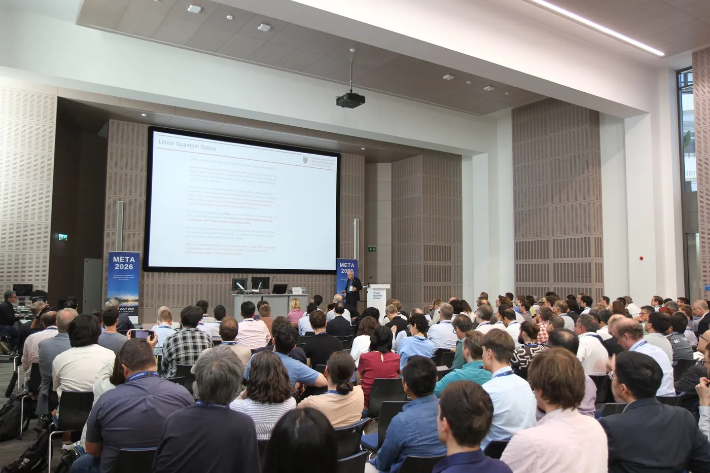 Federico Capasso delivering a plenary lecture at META 2026 in Dublin